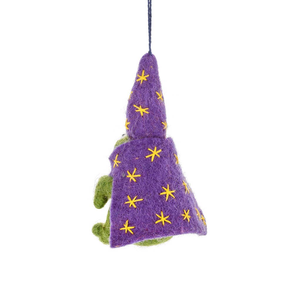 Handmade Felt Wizard Frog Hanging Decoration