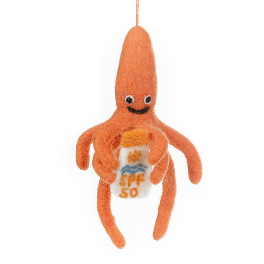 Handmade Felt SPF Squid Hanging Sealife Decoration