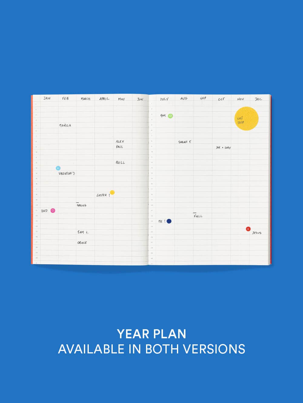 Undated Planner - Electric Blue