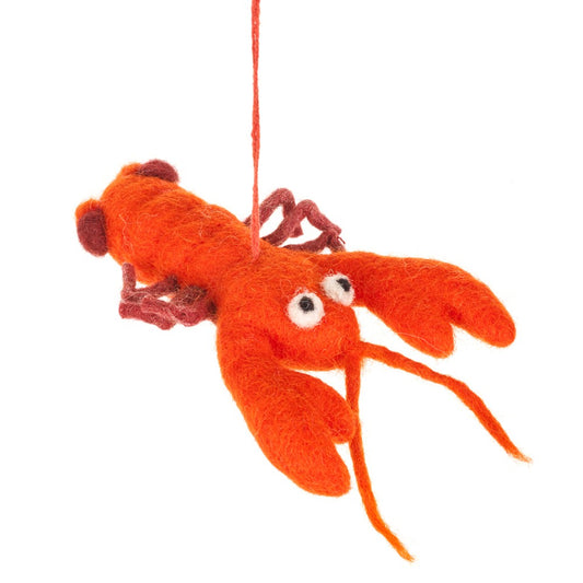 Handmade Felt Hanging Louella Lobster Hanging Decoration
