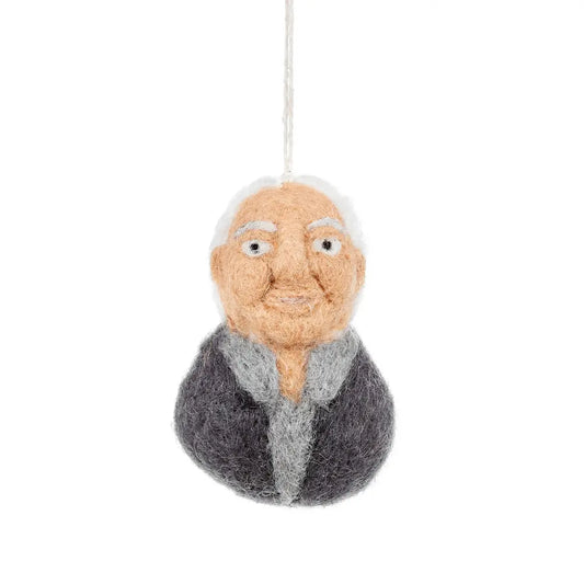 Handmade Felt Sir David Attenborough Decoration