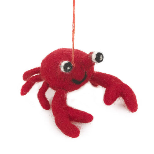 Handmade Felt Hanging Sebastian Crab Biodegradable Felt