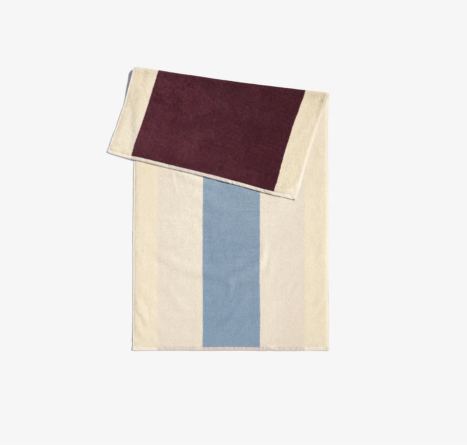 Hand Towel - Sky Blue / Bordeaux