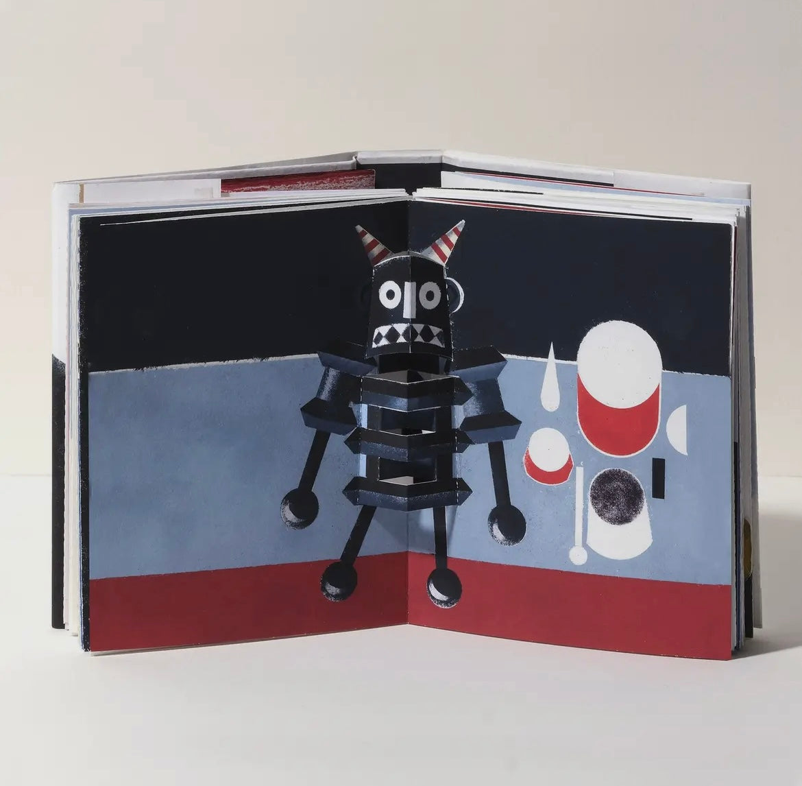 Gérard Lo Monaco - Jeux D'enfance Leporello Pop-Up Book. Inner pop-out page. Robot Toy