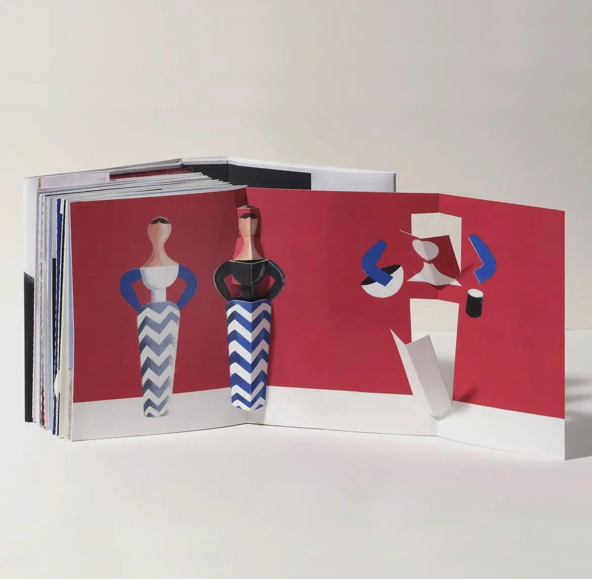 Gérard Lo Monaco - Jeux D'enfance Leporello Pop-Up Book. Inner pop-out page. Wooden figures