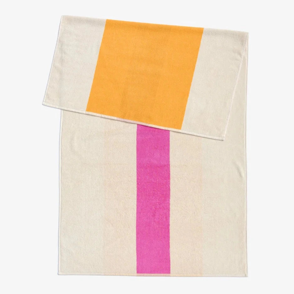 Beach Towel - Royal Pink / Sunny Yellow