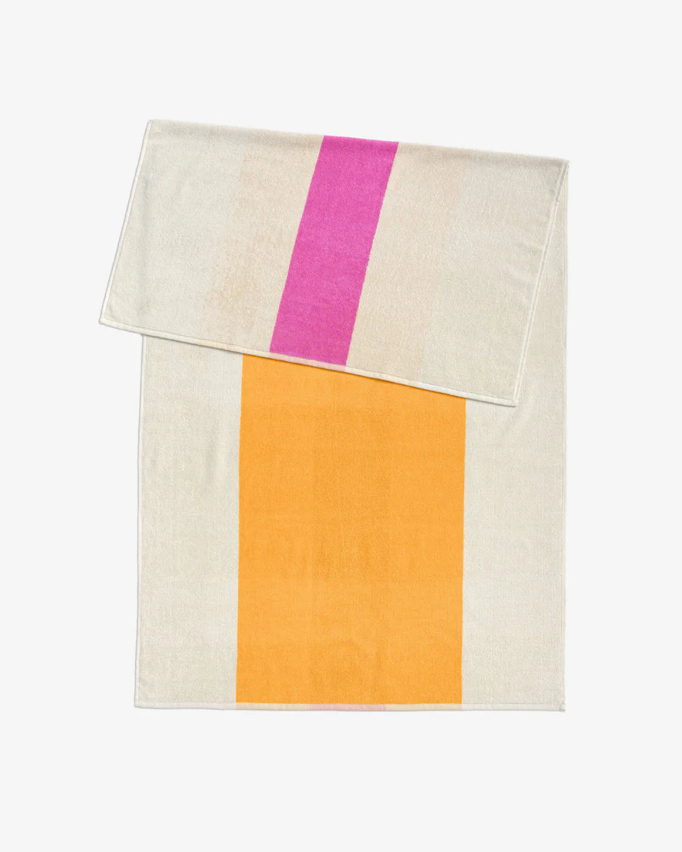 Beach Towel - Royal Pink / Sunny Yellow