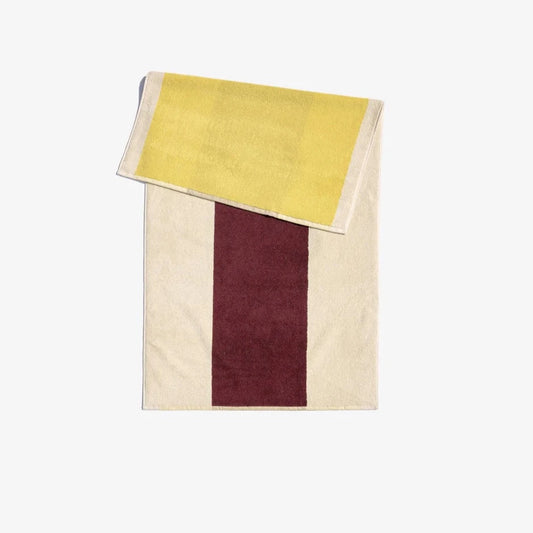 Bath Towel - Yellow / Bordeaux