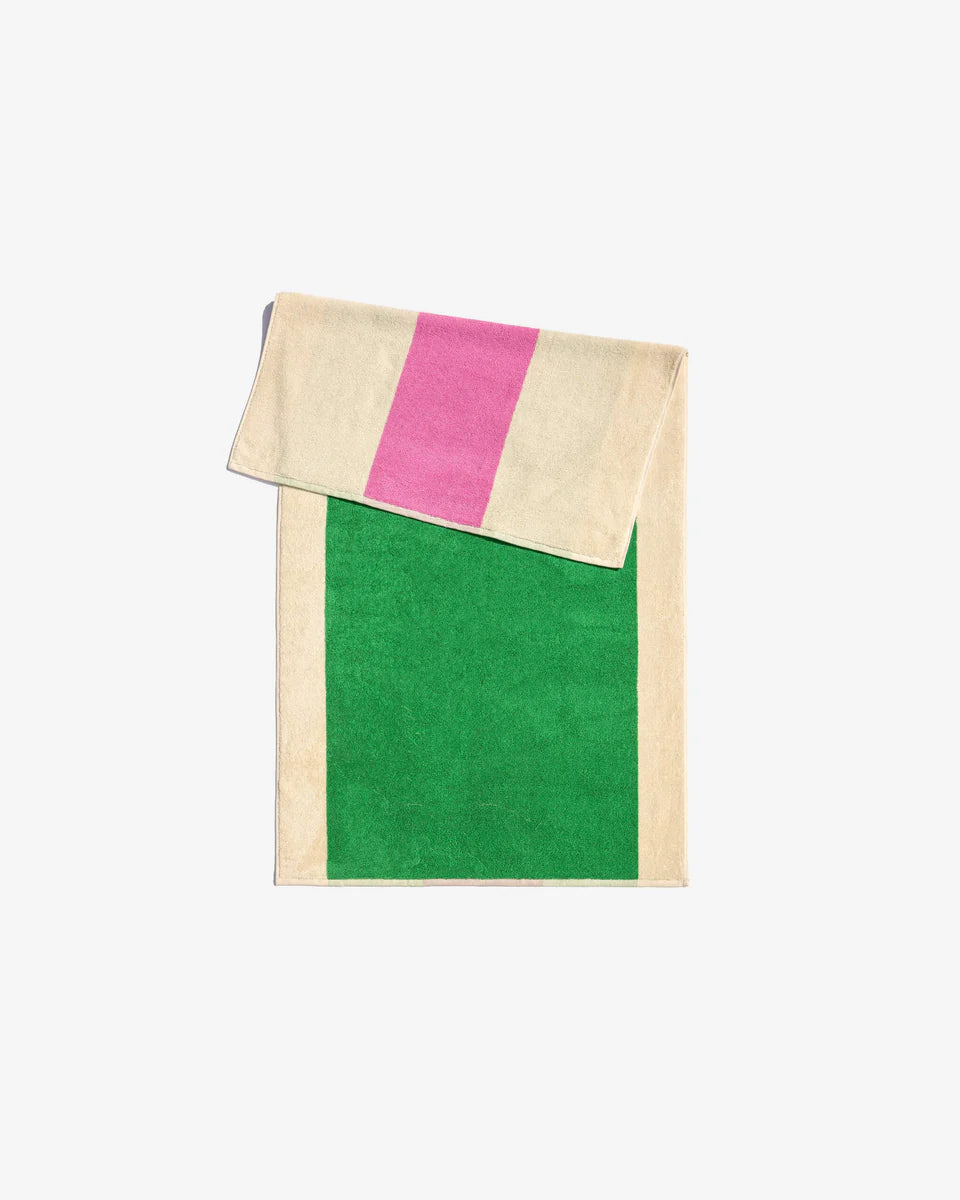 Bath Towel - Royal Pink / Green