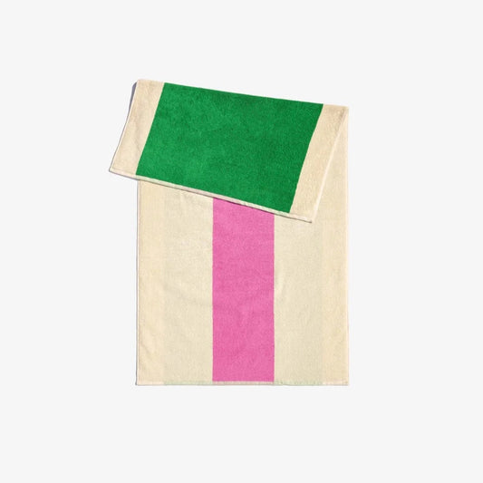Bath Towel - Royal Pink / Green