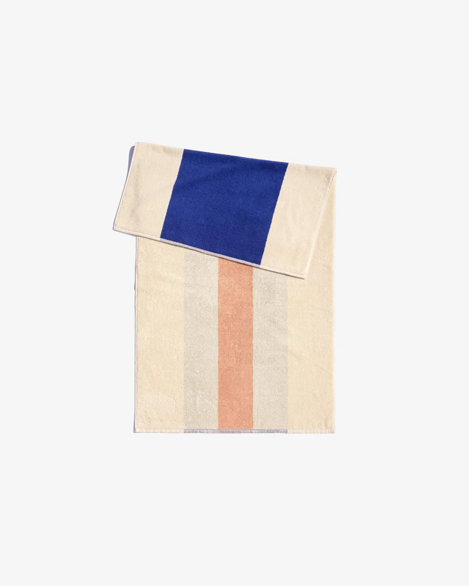 Bath Towel - Royal Blue / Peach