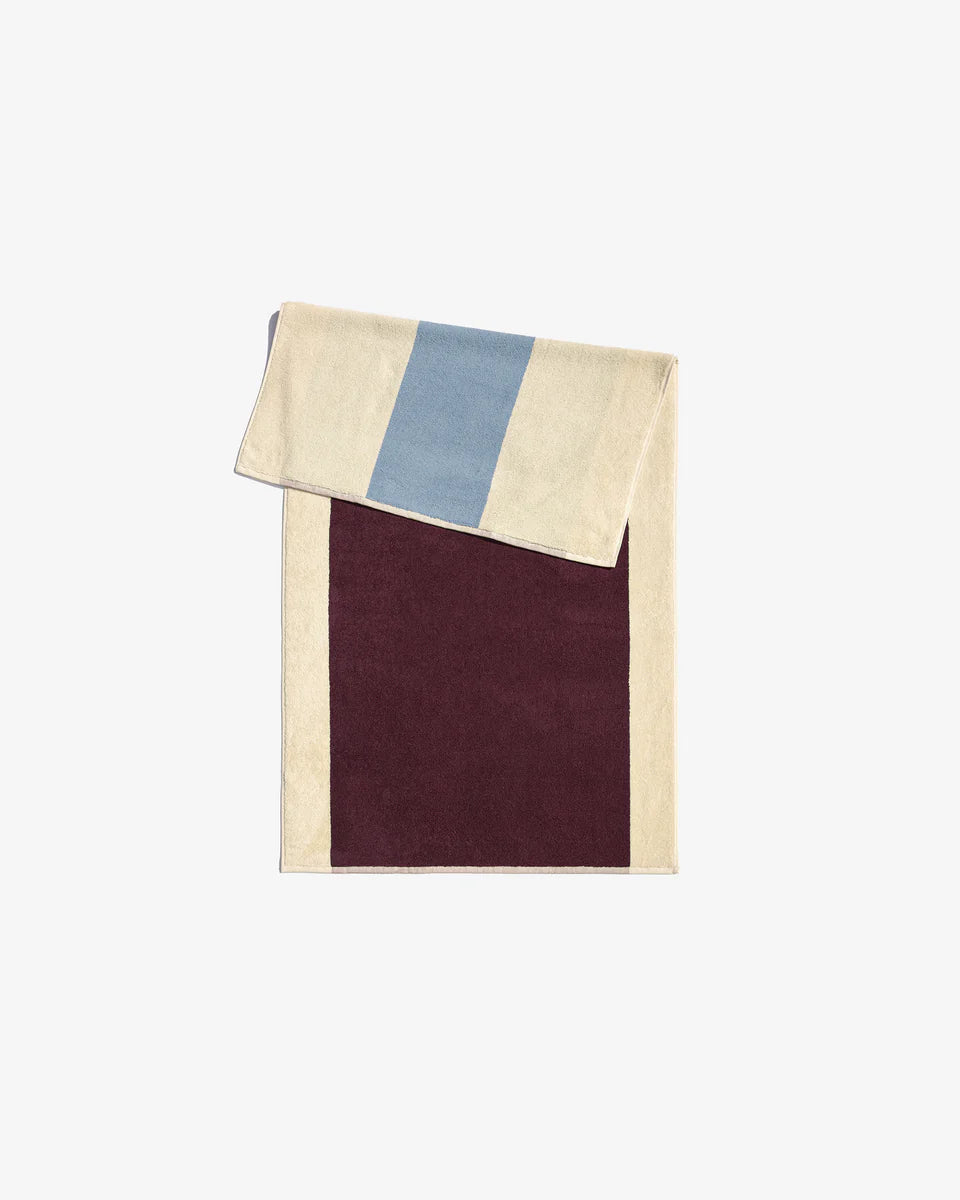 Hand Towel - Sky Blue / Bordeaux