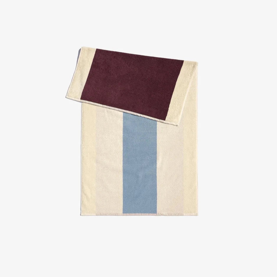 Hand Towel - Sky Blue / Bordeaux