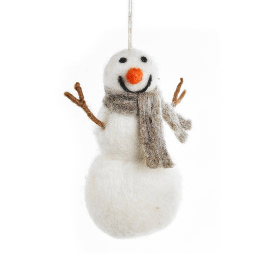 Hanging Felt Norman the Snowman Handmade Felt Biodegradable