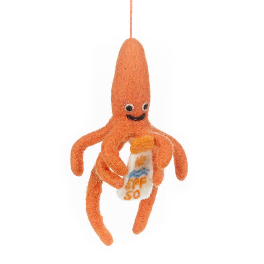 Handmade Felt SPF Squid Hanging Sealife Decoration