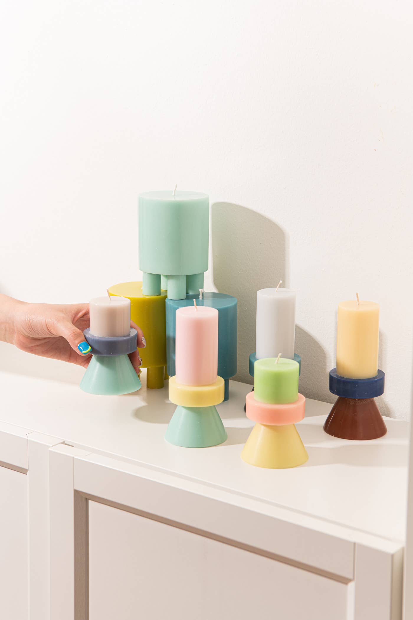 Stack Candle - Nude / Powder Blue / Celeste