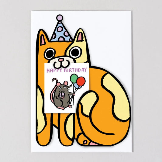 Cat With Mini Card