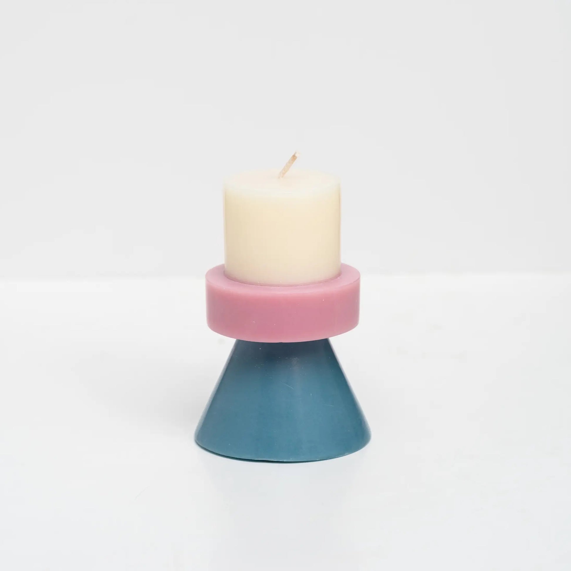  Yod + Co. Mini Stack Candle - Ivory / Lavender / Blue Grey