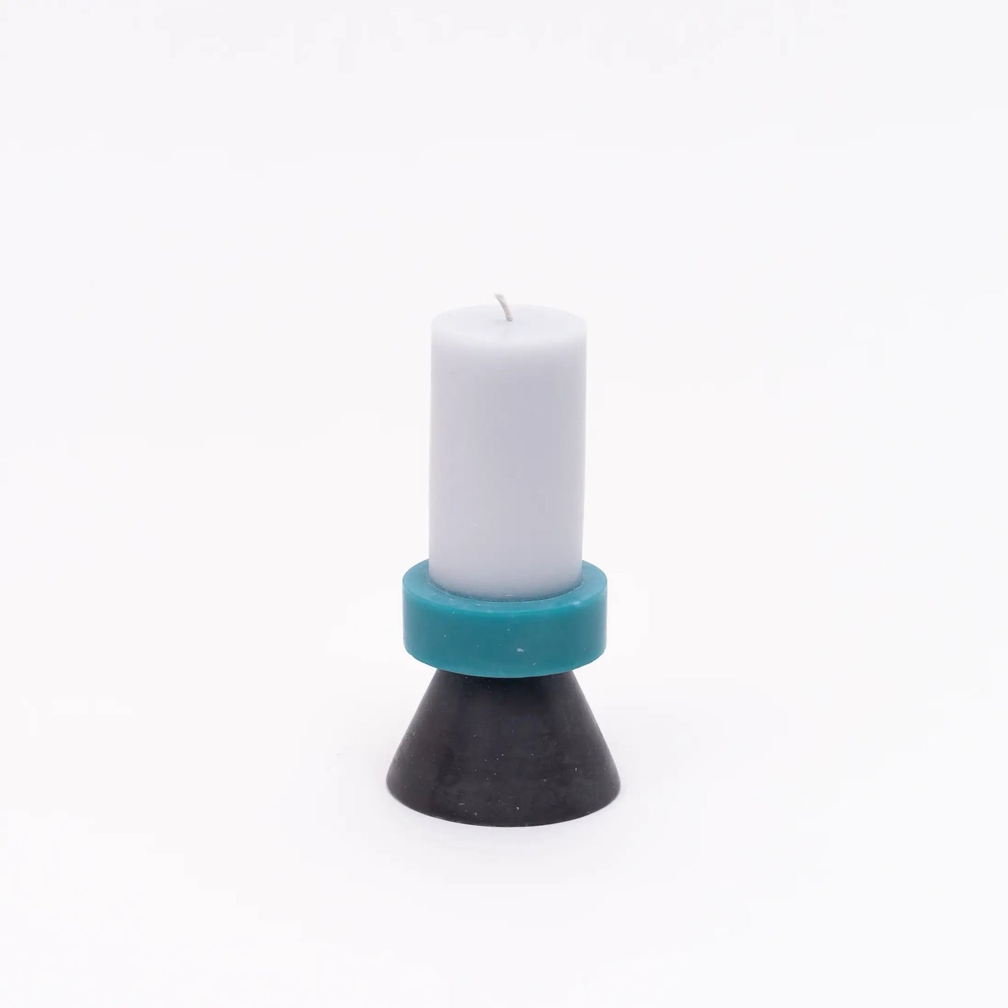 Yod + Co. Tall Stack Candle - Lilac / Turquoise / Charcoal