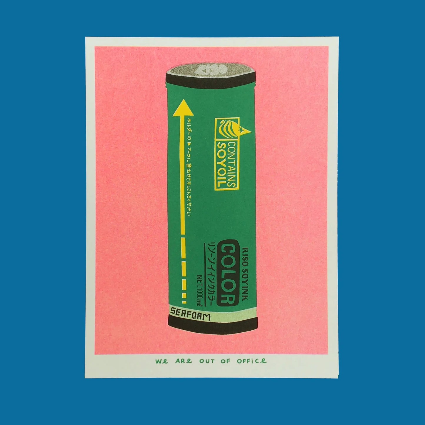 A Risograph Print Of A Tube Of Sea Foam Riso Ink