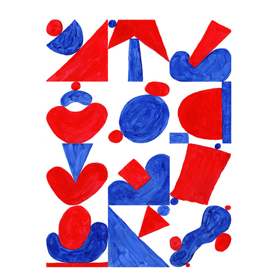 Blue/Red Shapes Print